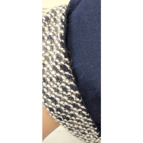 50s Mohair Collar Cuffs Dress Dark Blue Vintage S - Picture 8 of 10